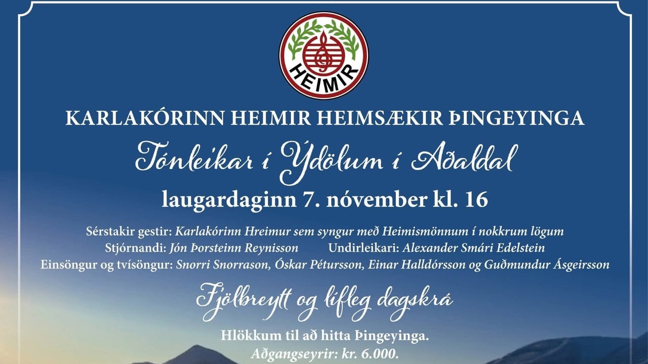 Tónleikar í Ydölum í Aðaldal