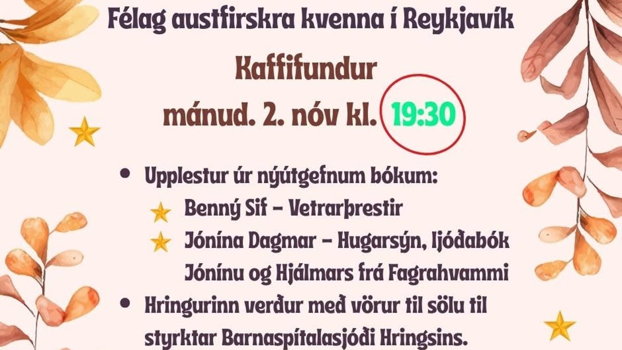 Nóvemberfundur Félags austfirskra kvenna í Reykjavík