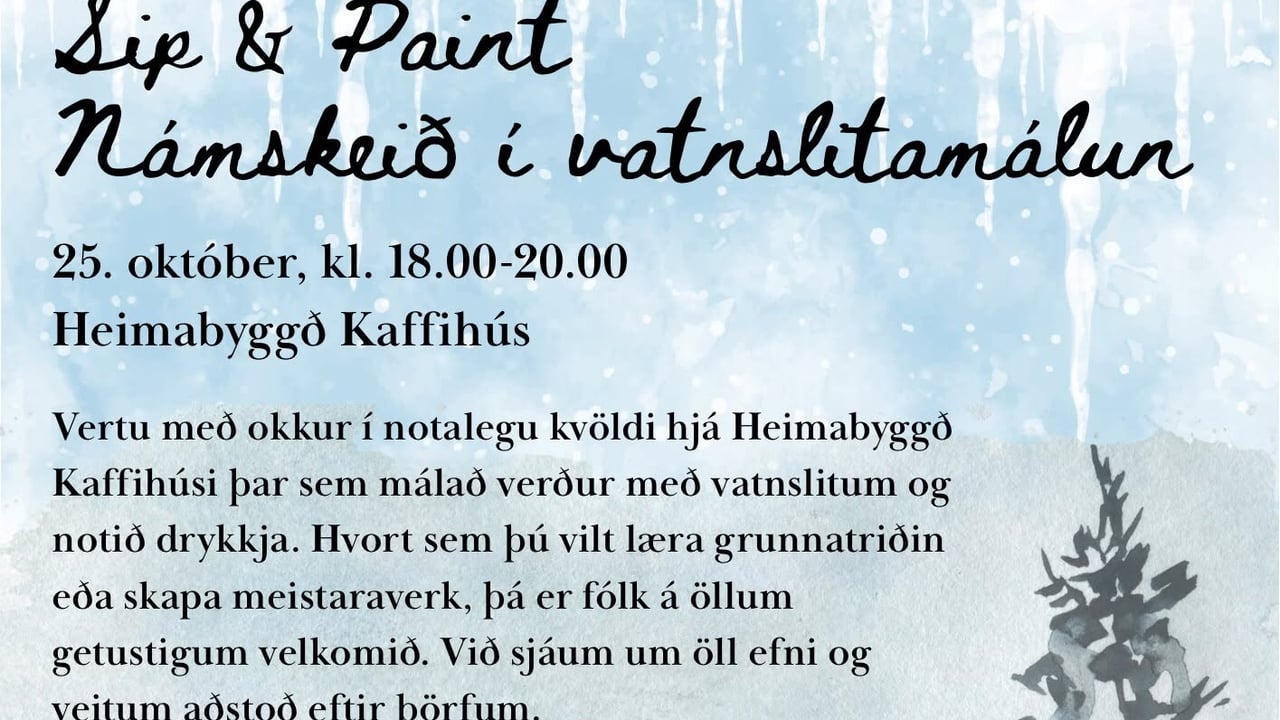 Vetur nætur/Winter nights: Sip and Paint – málunarkvöld 