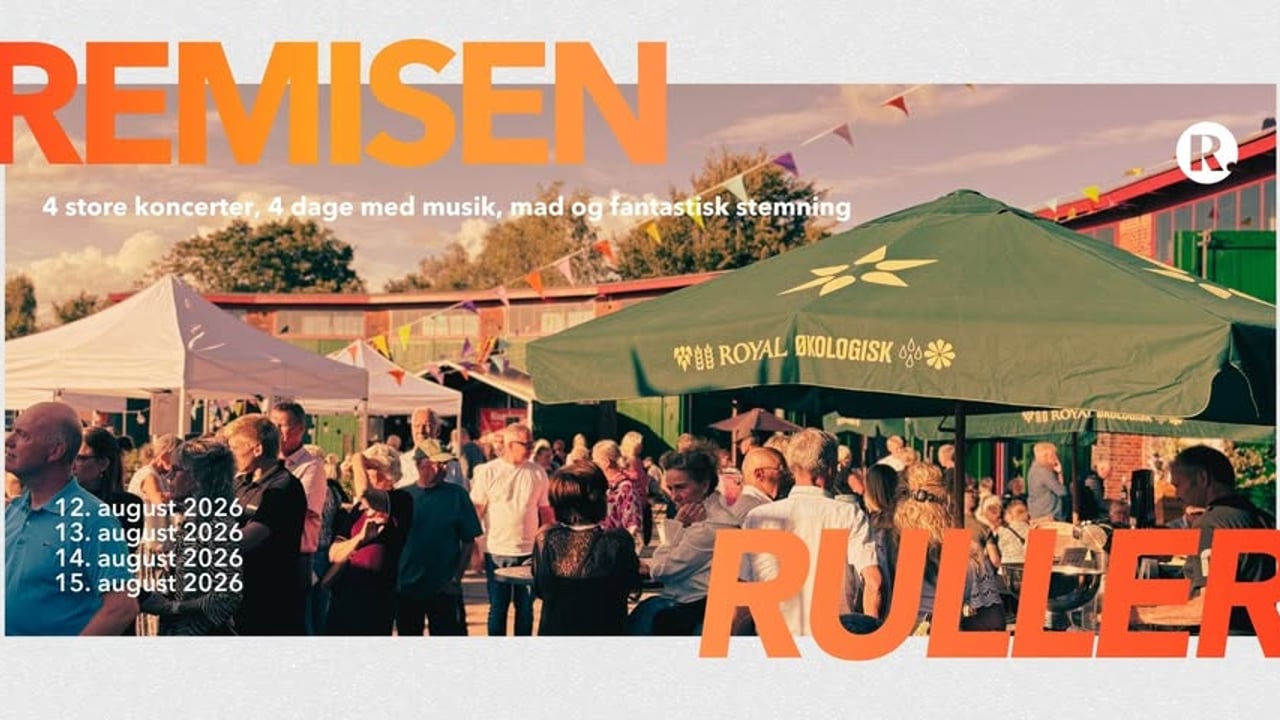 🎉 REMISEN RULLER – Musik. Mad. Mennesker. 12., 13., 14., 15. august 2026