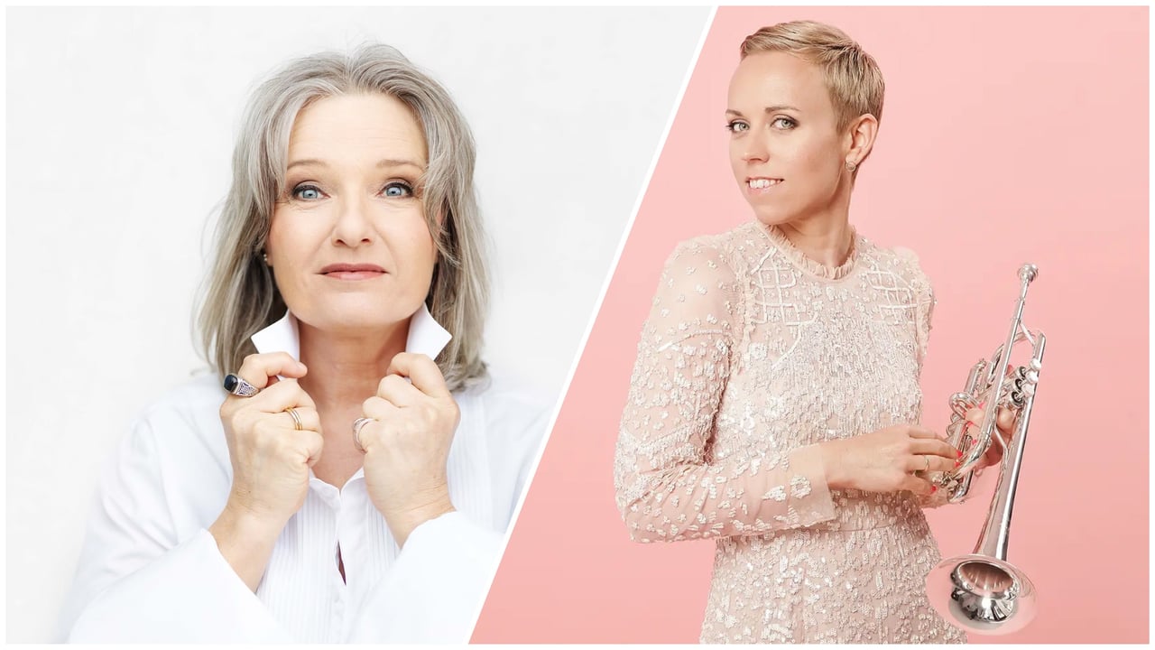 Ingrid Bjørnov og gjest Trine Thing Helseth i Teltet på Gjestgiveriet