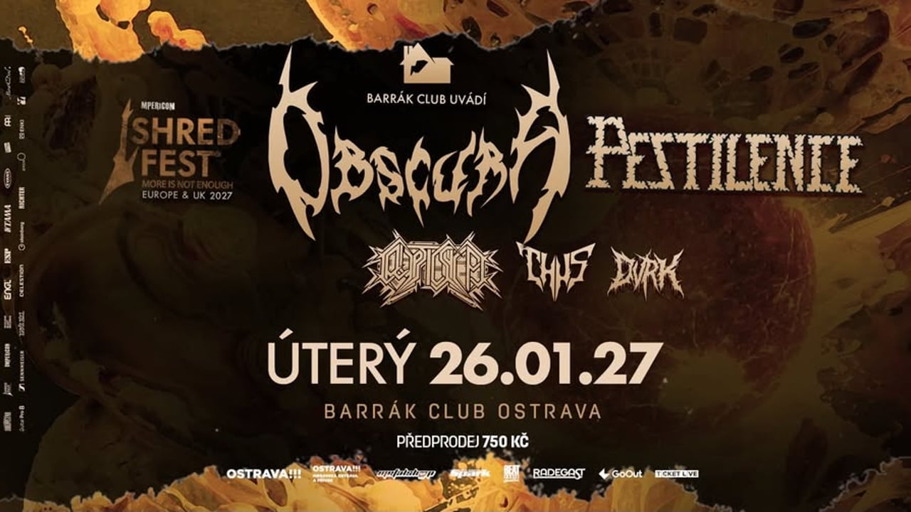 SHRED FEST 2027 - OBSCURA, PESTILENCE, A DALŠÍ - Ostrava/Barrák