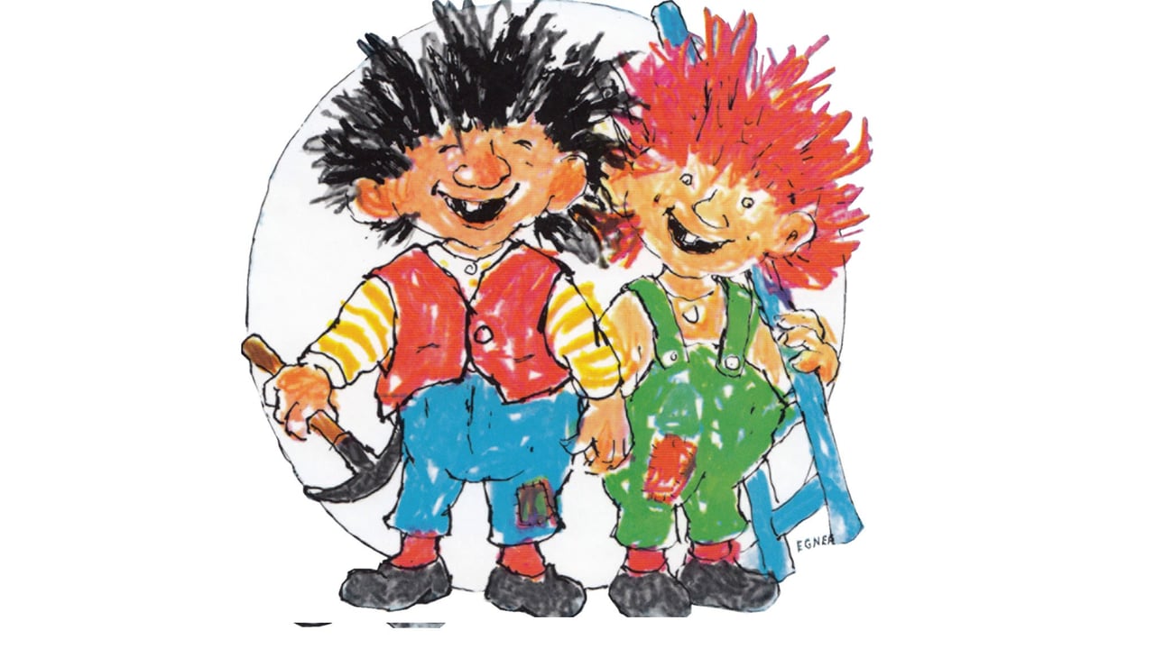 Karius and Baktus, visiting children in Harpa - Flói
