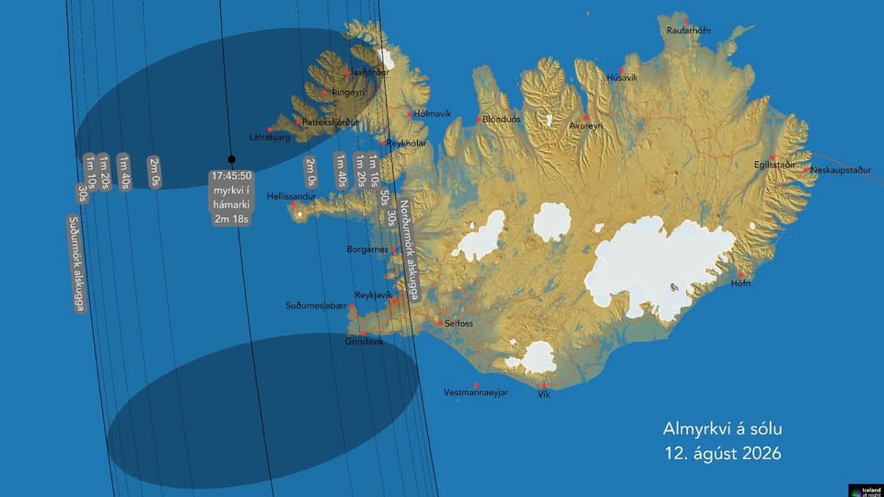 Sólmyrkvi í Reykjavík 2026