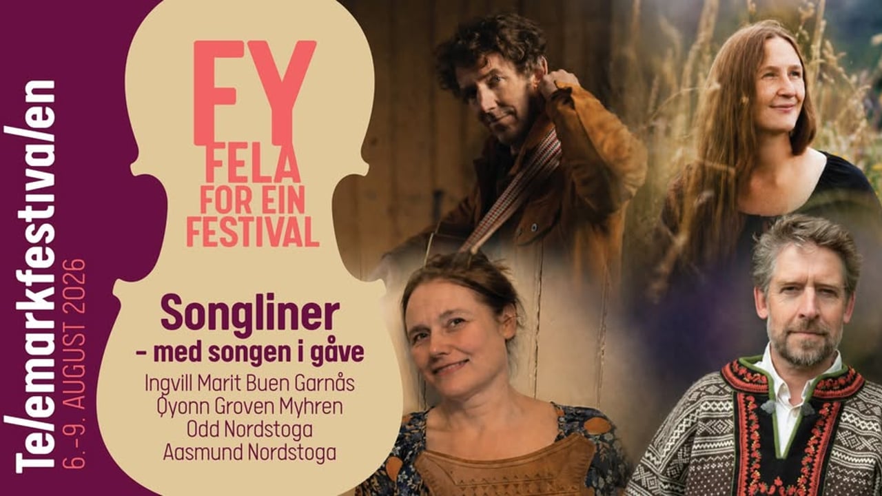 Telemarkfestivalen 2026 | Songliner - med songen i gåve
