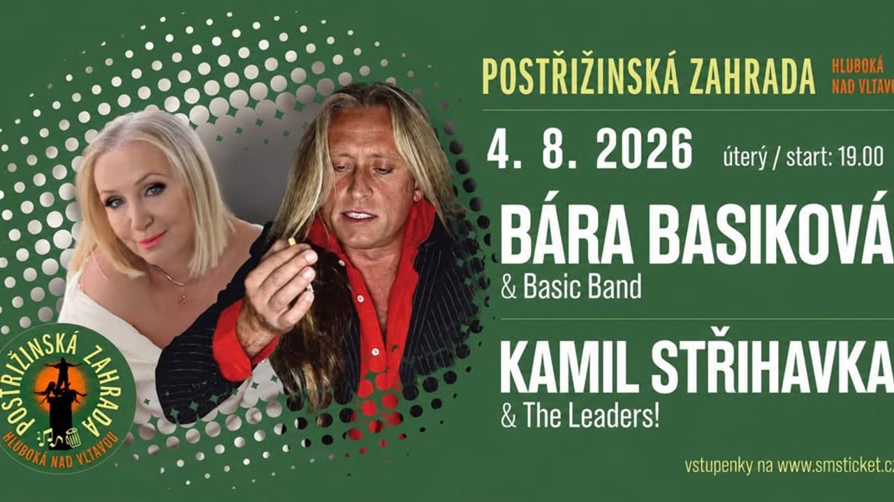 Bára Basiková a Kamil Střihavka v Postřižinské zahradě | 4. 8. | Hluboká nad Vltavou