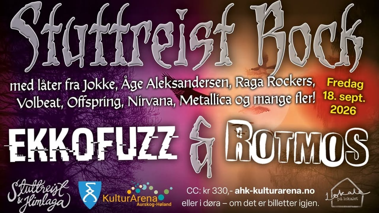  Lokale på lokalet; "Stuttreist Rock" med Rotmos og Ekkofuzz