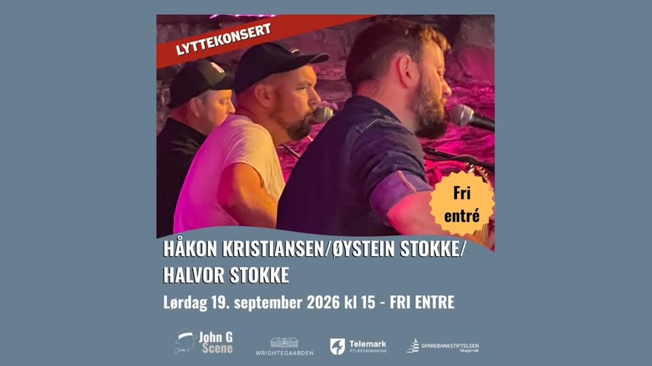 Høstmarkedskonsert med Håkon Kristiansen, Øystein Stokke og Halvor Stokke // Wrightegaarden
