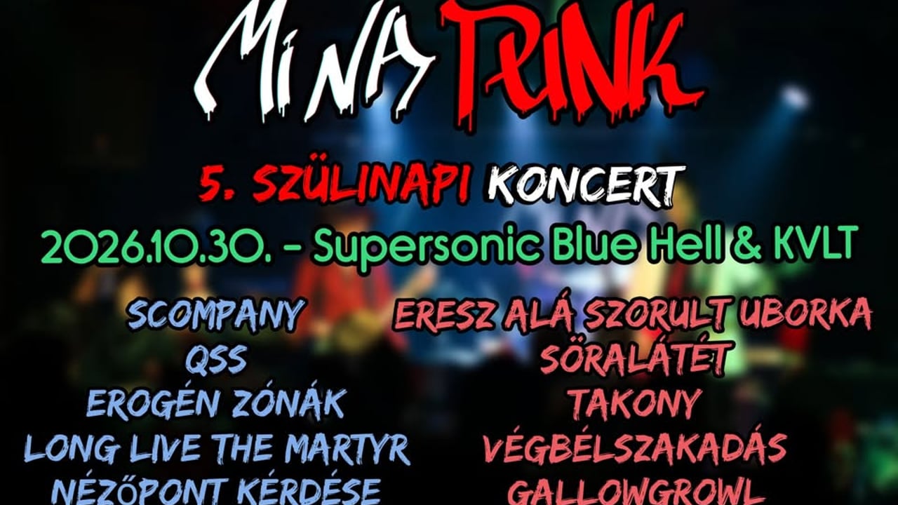 MiNaPunk 5. szülinapi koncert | Supersonic - Blue Hell & KVLT