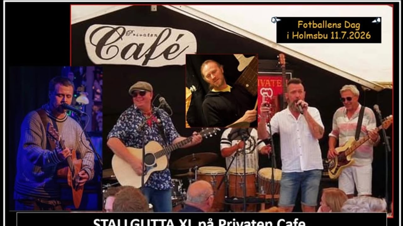Stallgutta XL på Fotballens dag - Privaten Café i Holmsbu