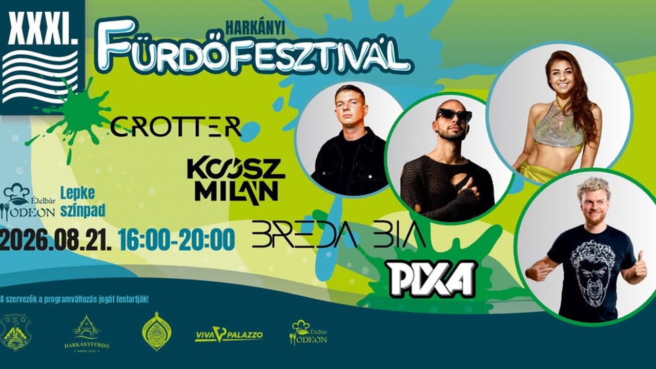 Bréda Bia & PIXA & Crotter & Koosz Milán: Naplementés DJ show – XXXI. Harkányi Fürdőfesztivál