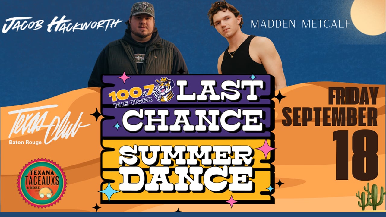 100.7 The Tiger Presents: Last Chance Summer Dance w/ Jacob Hackworth