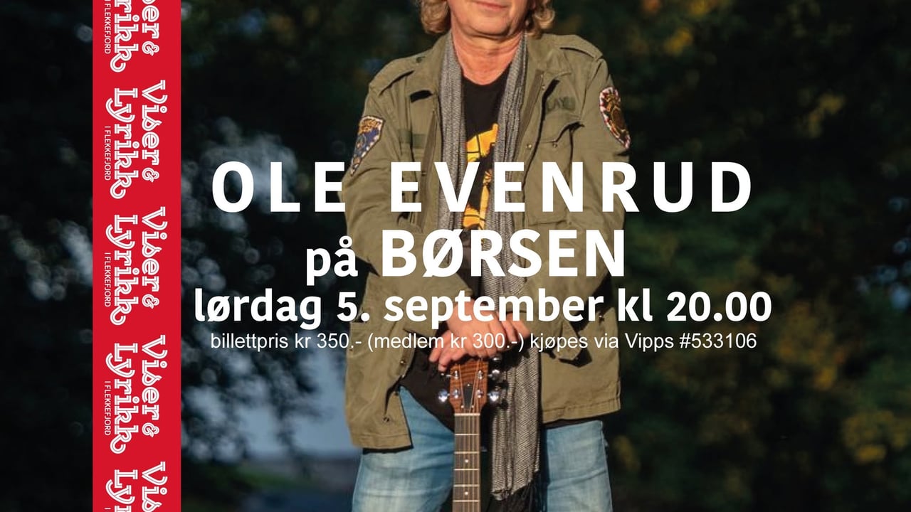 Konsert med OLE EVENRUD på BØRSEN i Flekkefjord