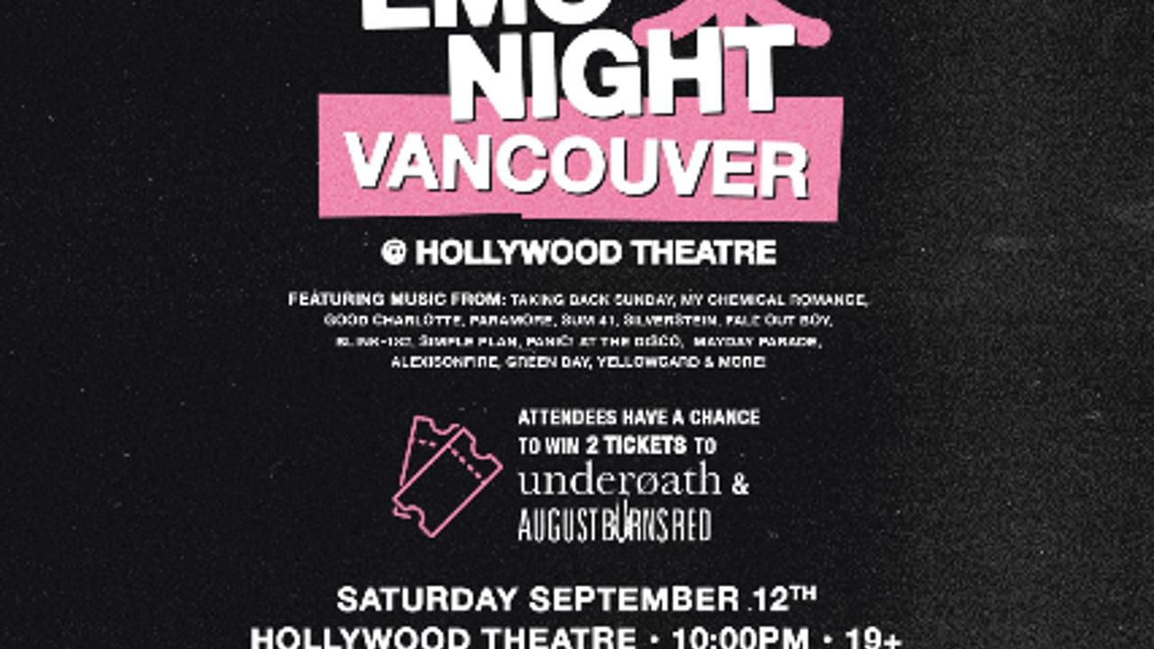 Emo Night Vancouver at Hollywood Theatre - Sep 12 2026