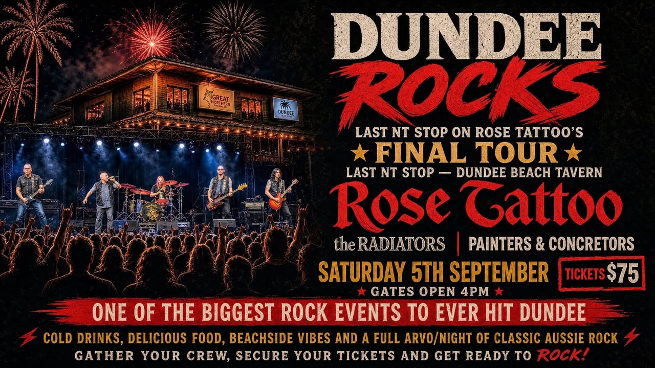 Rose Tattoo Sept 5 Dundee Rocks Darwin NT 