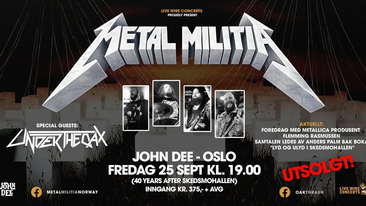 ***UTSOLGT*** Metal Militia- "Metallica Skedsmohallen 1986 feiring" / John Dee, Oslo / Pres. av LWC