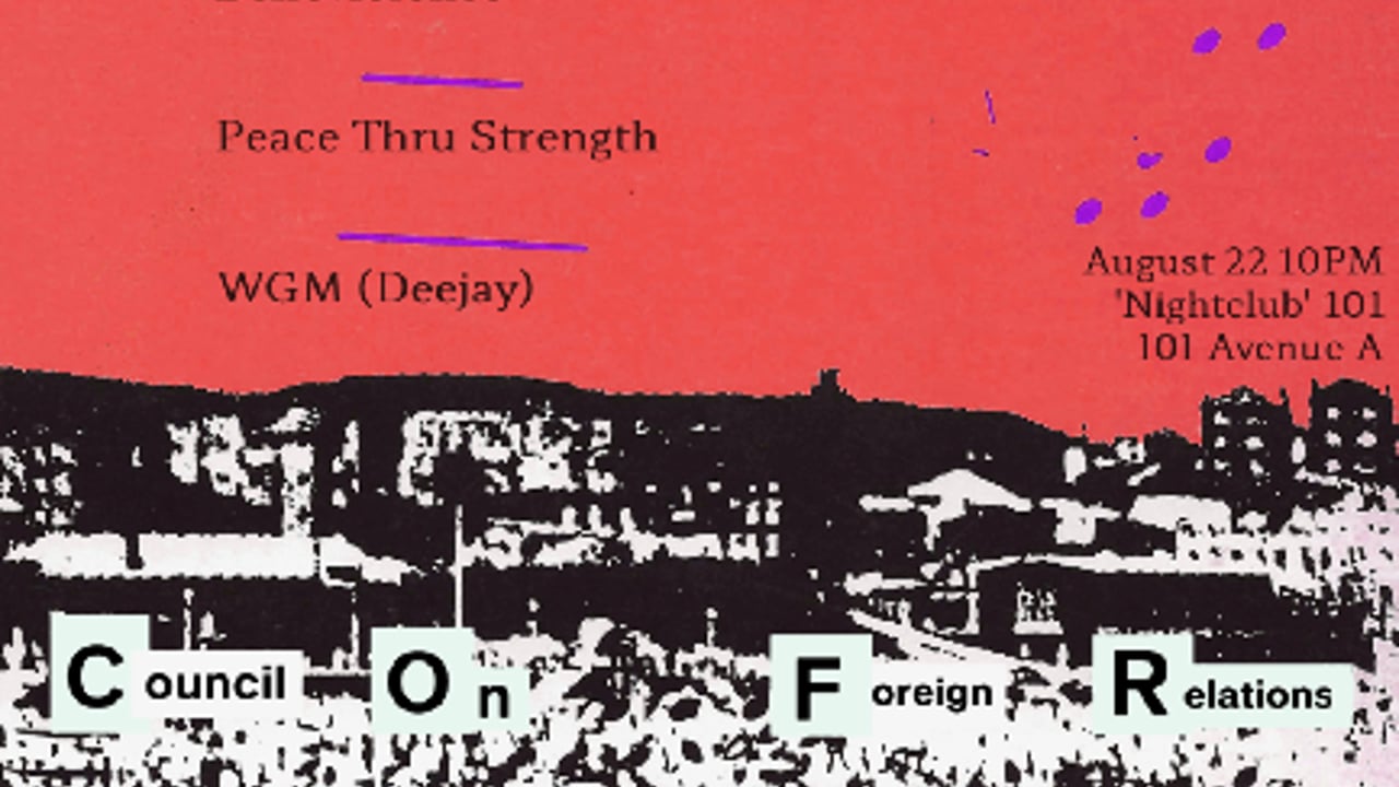 Council on Foreign Relations, Beneviolence, Peace Thru Strength, WGM (Deejay)