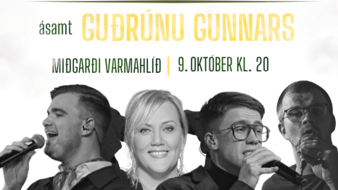 Bræður ásamt Guðrúnu Gunnars