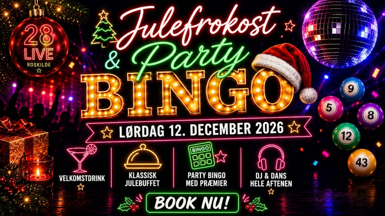 Party Bingo på 28 Live i Roskilde