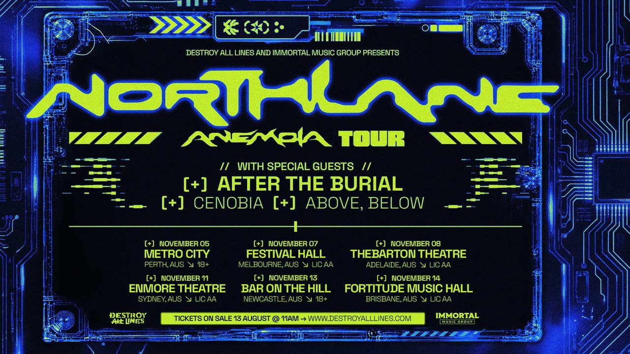 Northlane ‘Anemoia’ Australian Tour 2026 // Adelaide Lic AA 