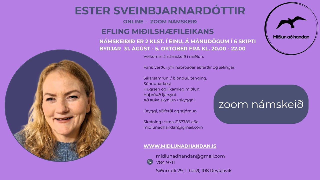Efling miðilshæfileikans ONLINE zoom