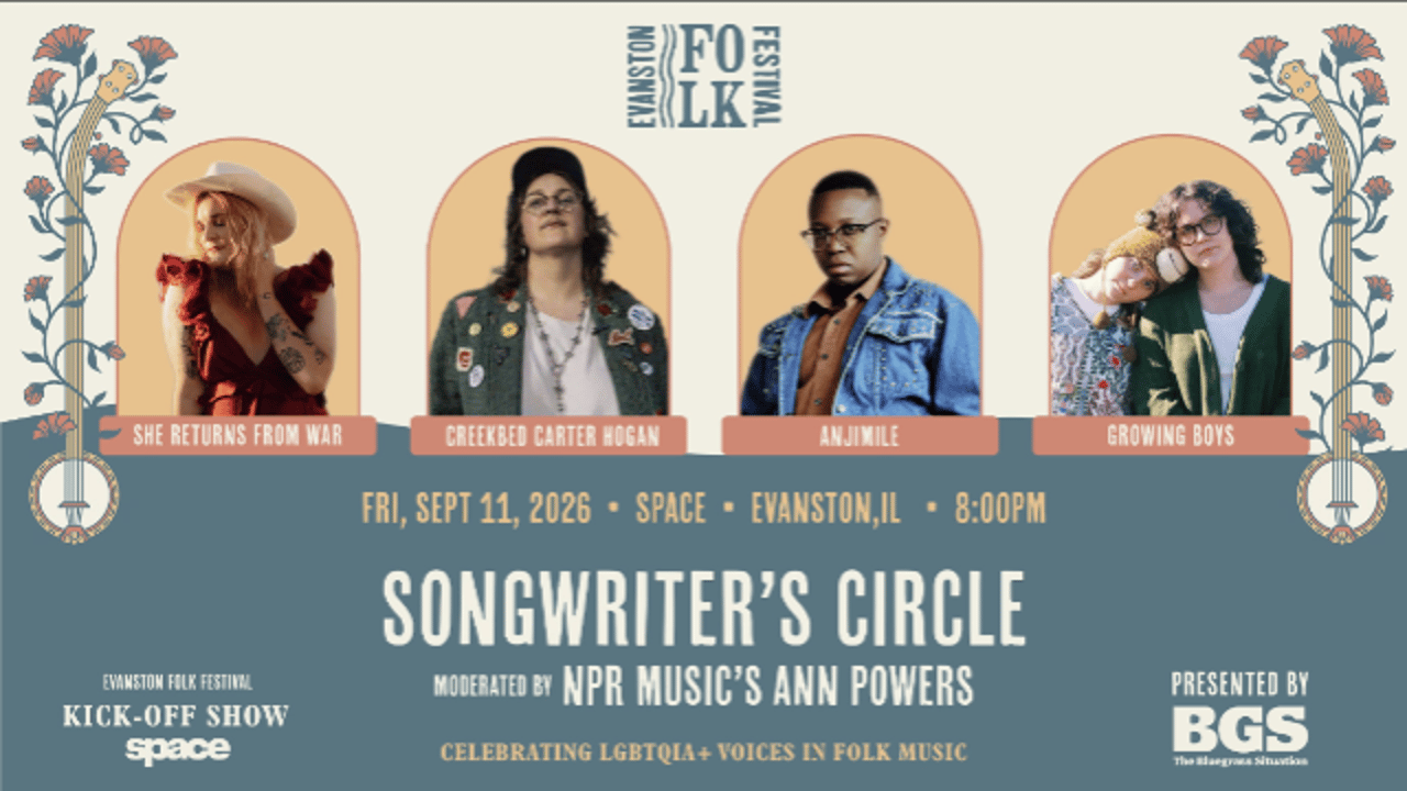 Songwriter Circle Celebrating LGBTQIA+: Evanston Folk Festival Aftershow presented by Bluegrass Situation