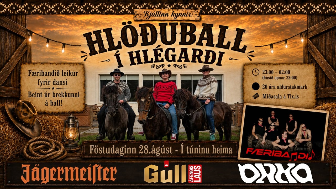 HLÖÐUBALL Í HLÉGARÐI - með Færibandinu