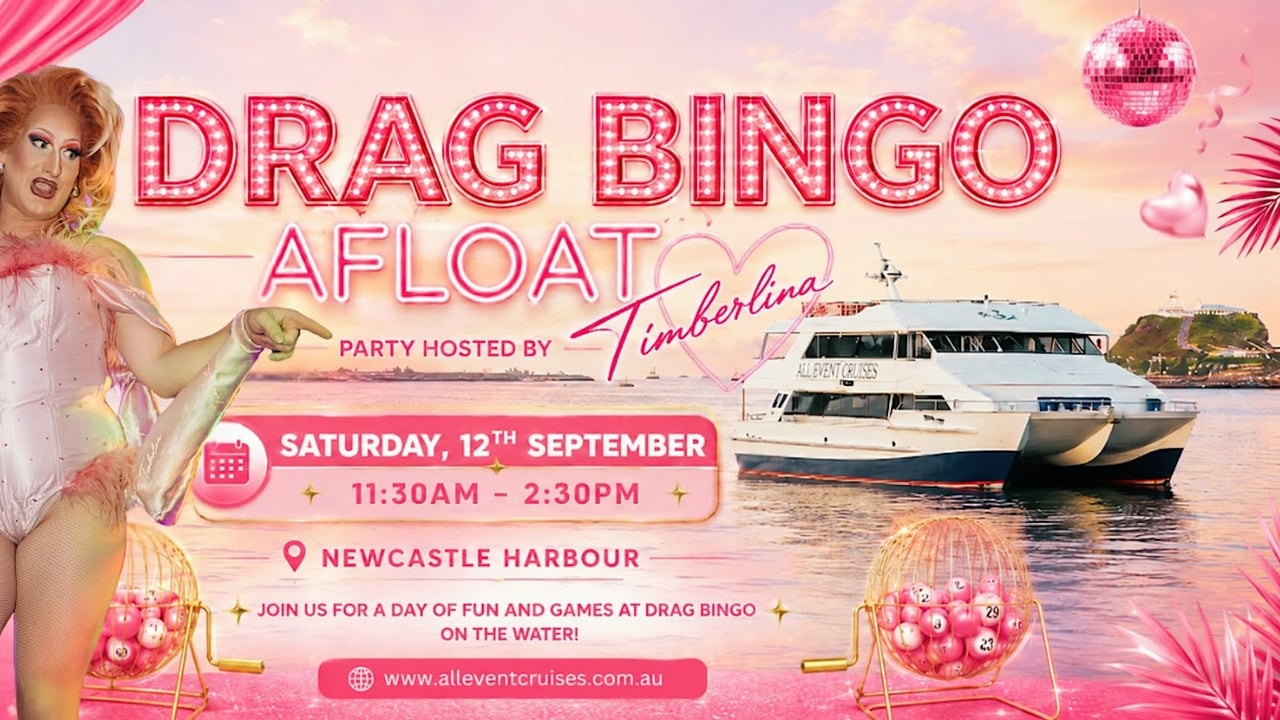 Drag Bingo Afloat | Hosted by Timberlina | Newcastle Harbour Cruise