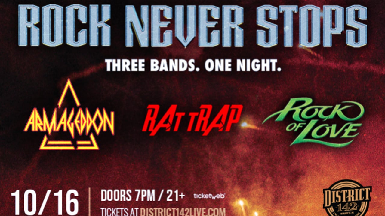 ROCK NEVER STOPS – Tributes to Ratt, Poison & Def Leppard