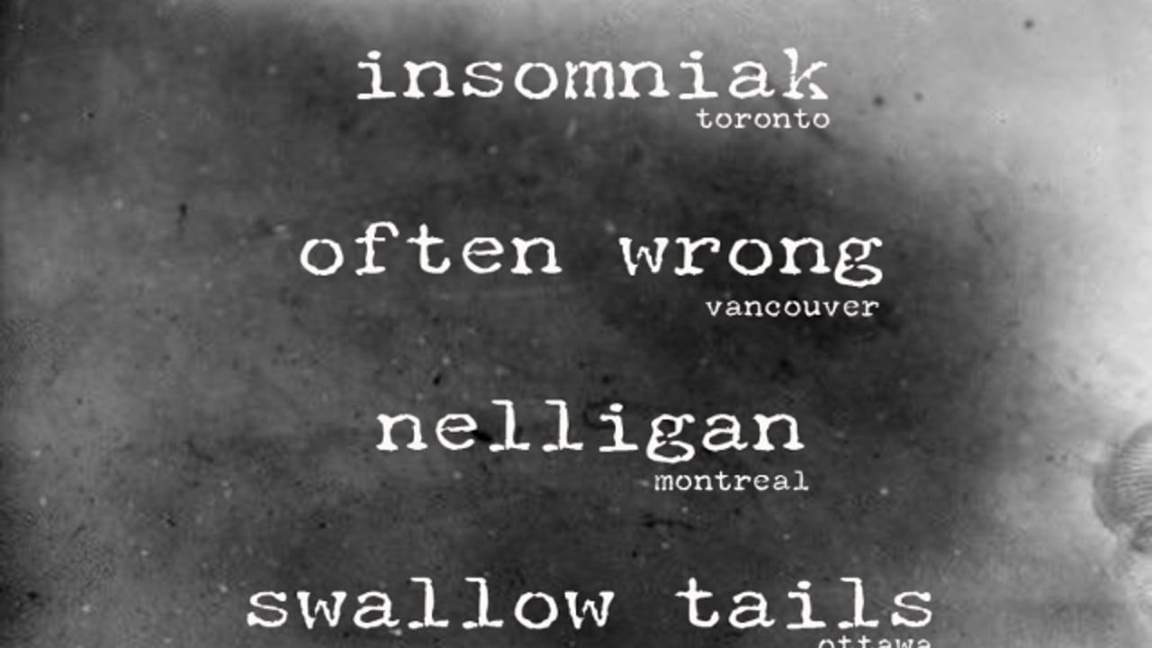 Insomniak, Often Wrong, Nelligan, Swallowtails