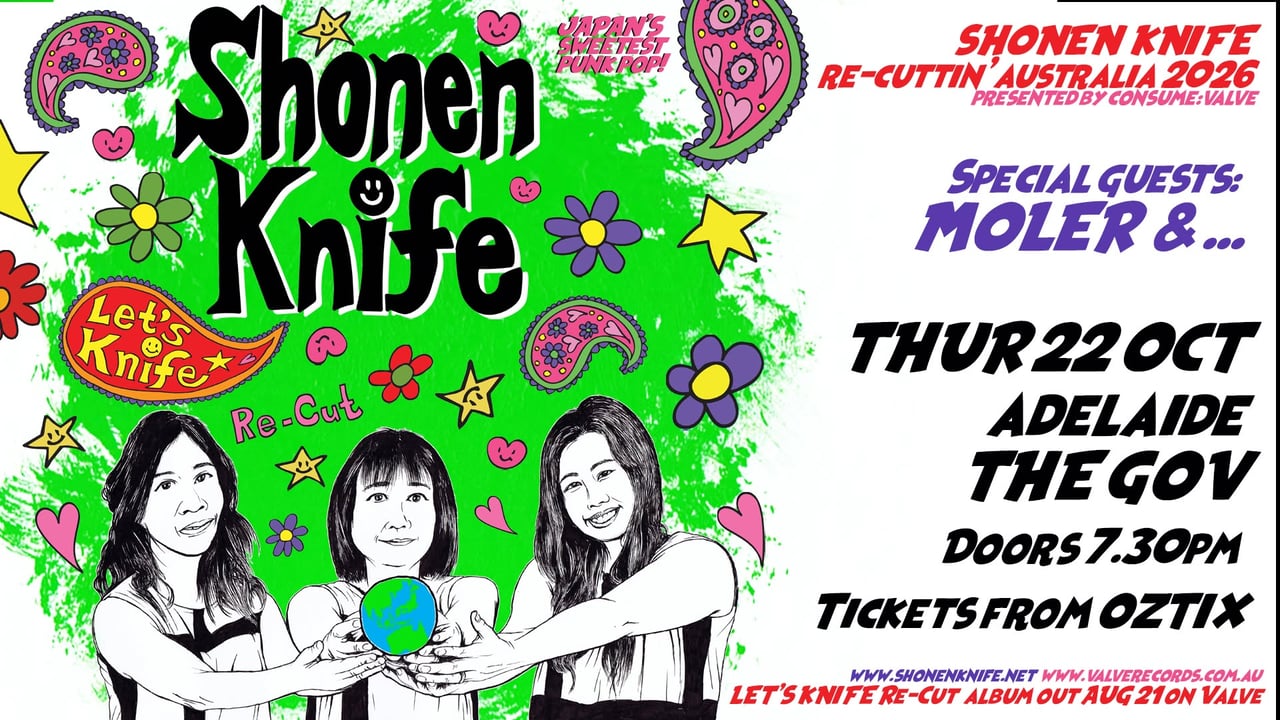 Shonen Knife (JPN) re-cuttin’ Australia/NZ 2026 with MOLER || The Gov, Adelaide