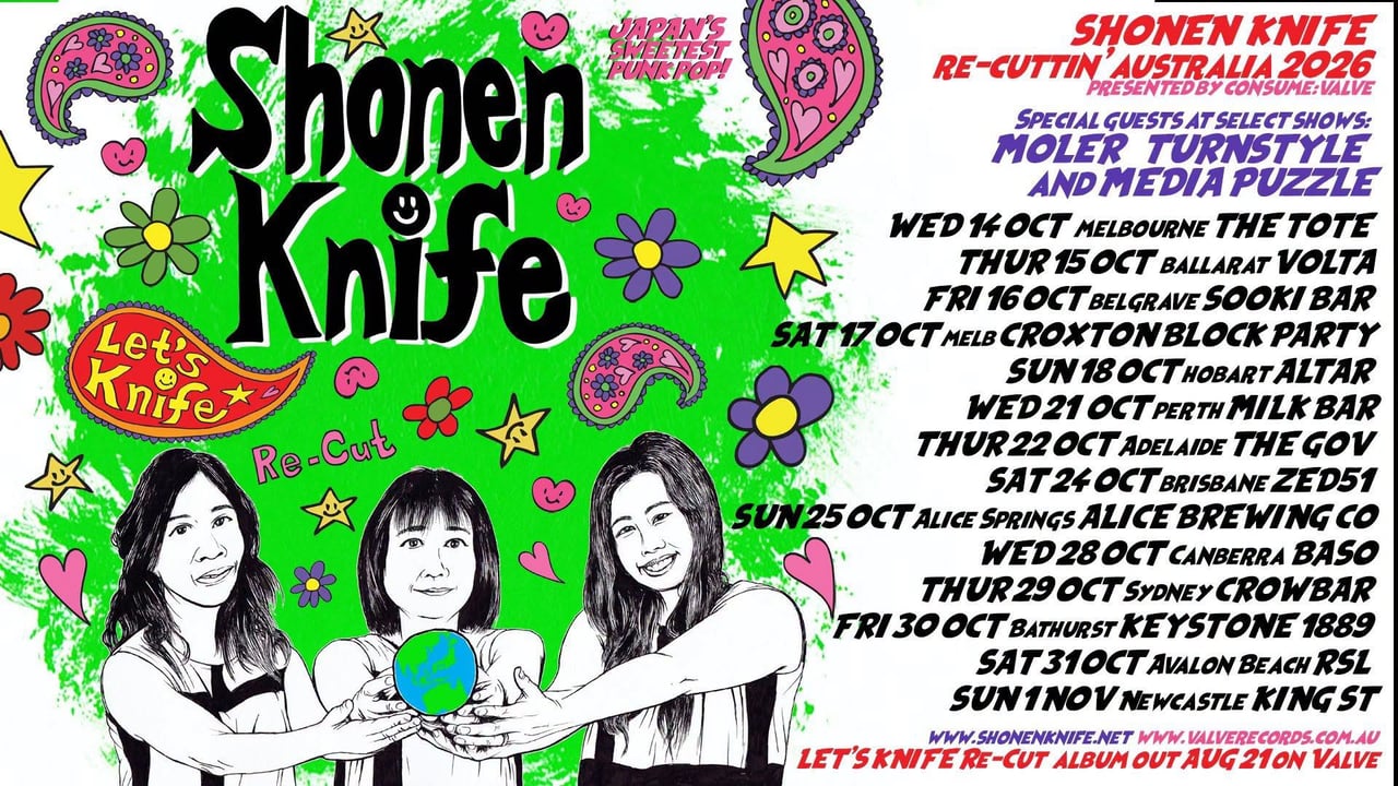 SHONEN KNIFE re-cuttin’ Australia/NZ 2026  with MOLER 