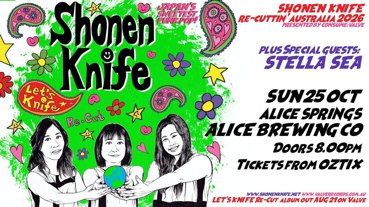 SHONEN KNIFE re-cuttin’ Australia 2026 - SUN 25 OCT Alice Springs ALICE BREWING CO