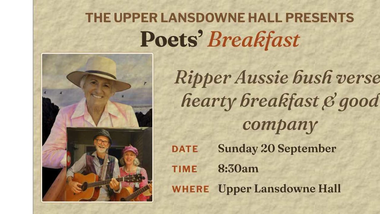 Poet’s Breakfast – Sunday 20 September – 8:30