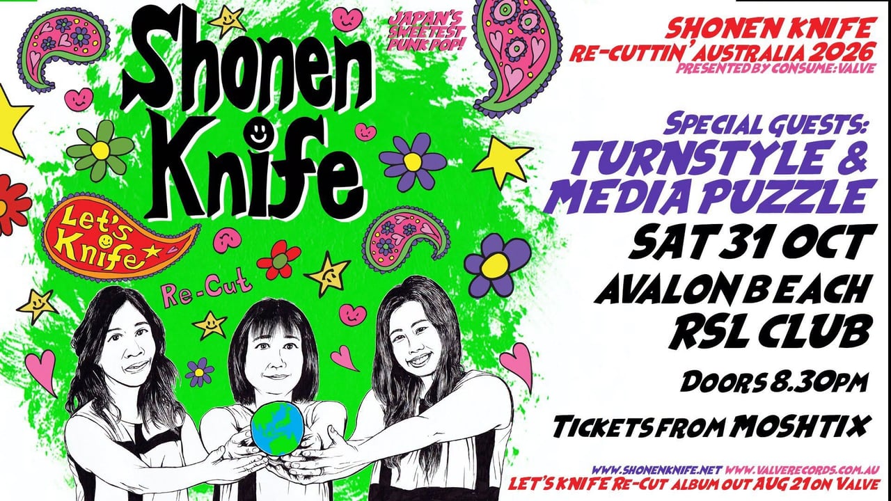 SHONEN KNIFE re-cuttin’ Australia 2026 - SAT 31 OCT Avalon Beach RSL