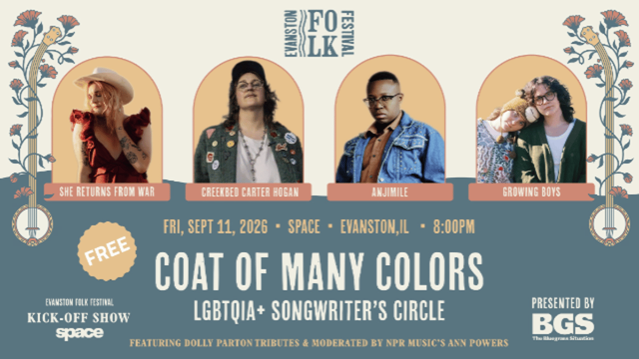 Songwriter Circle Celebrating LGBTQIA+: Evanston Folk Festival Aftershow presented by Bluegrass Situation
