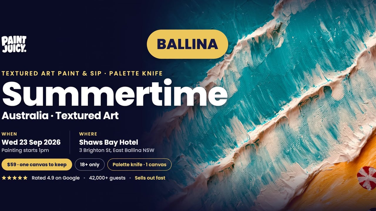 Summertime Australia Textured Art Paint and Sip Ballina x Paint Juicy