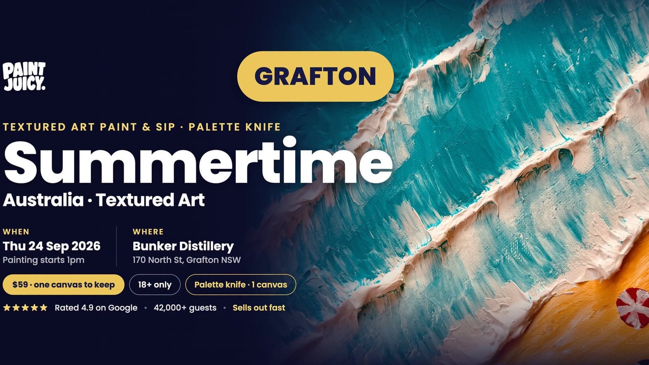 Summertime Australia Textured Art Paint and Sip Grafton x Paint Juicy