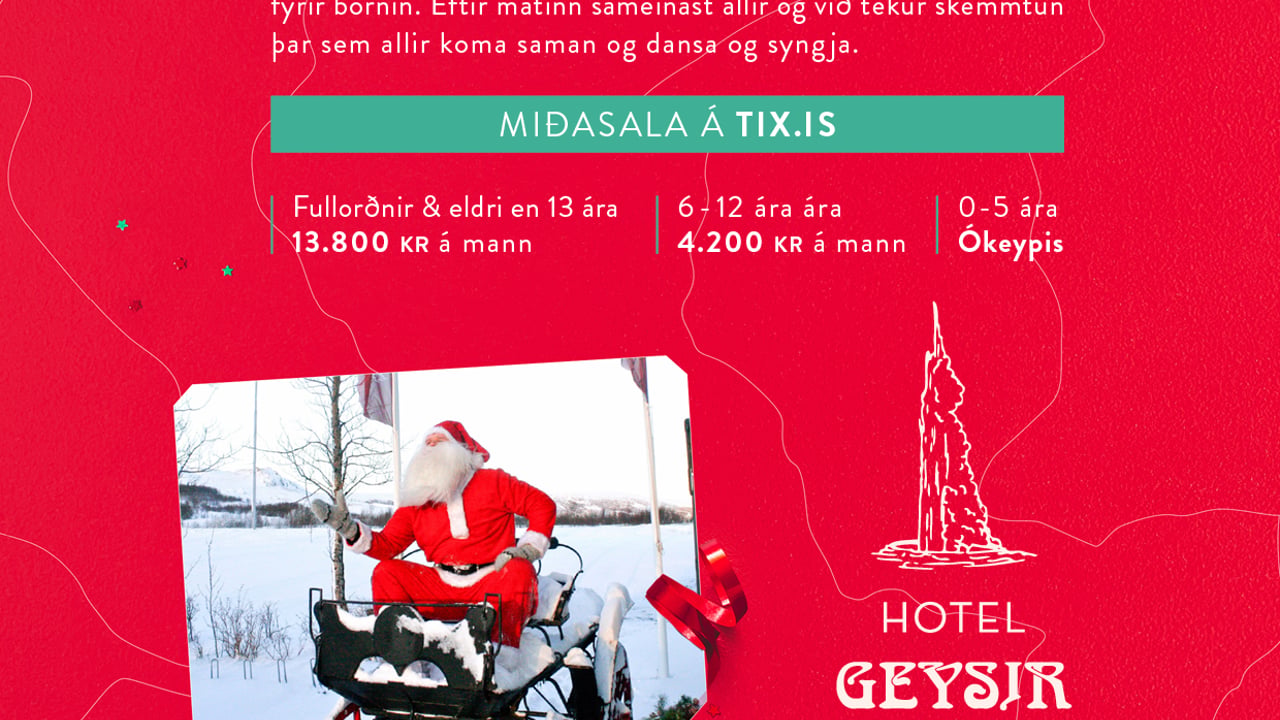 Fjölskyldu jólahlaðborð Geysir