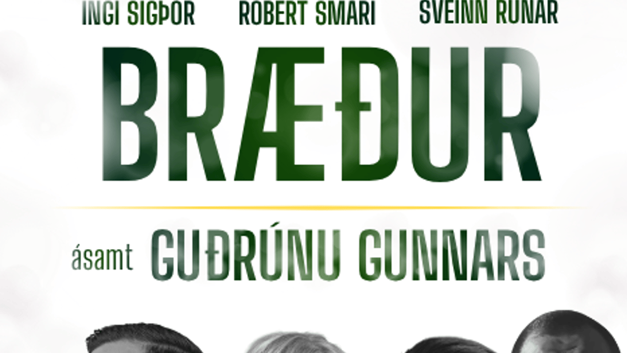 Bræður ásamt Guðrúnu Gunnars