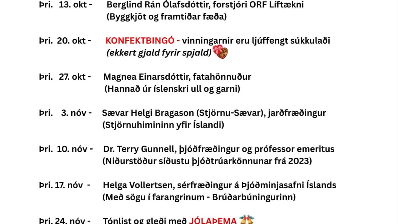 GÆÐASTUNDIR eldri borgara á haustmisseri 2026 í Háteigskirkju