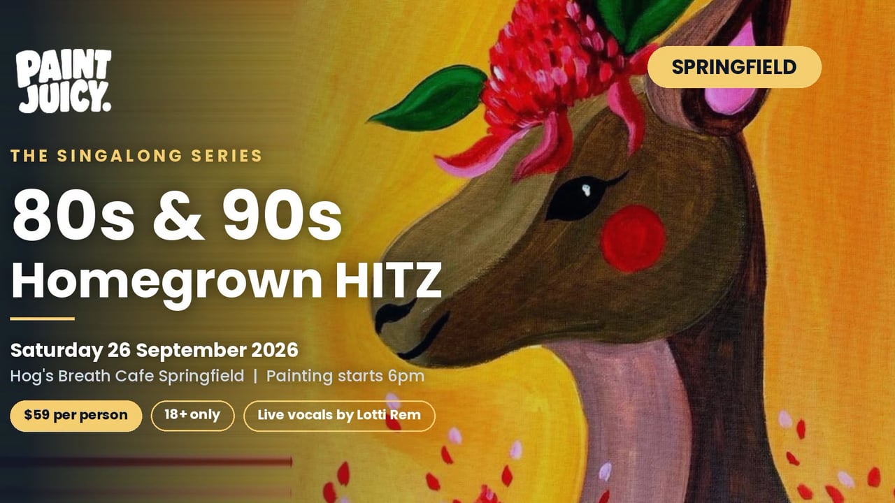 80s and 90s Homegrown Hits Paint and Sip Singalong Springfield x Paint Juicy