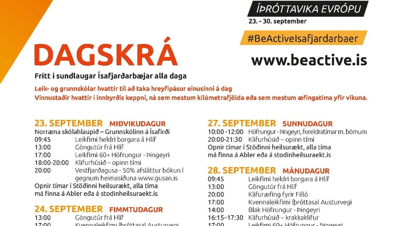 Íþróttavika Evrópu 23.-30. september 2026