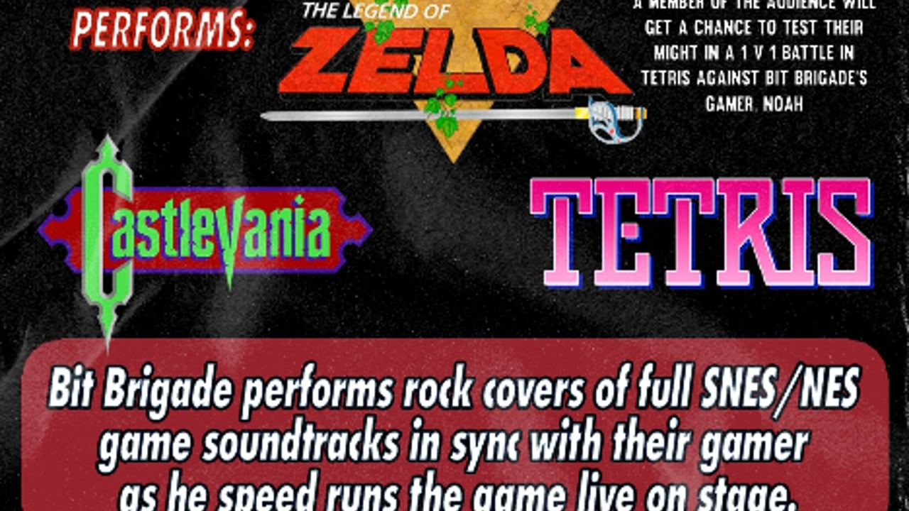 Bit Bigade Performs "The Legend Of Zelda" + "Castlevania" + "Tetris" LIVE