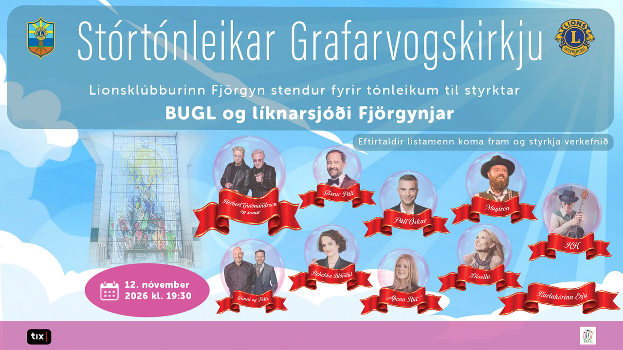 Stórtónleikar Fjörgynjar – stuðningur við BUGL