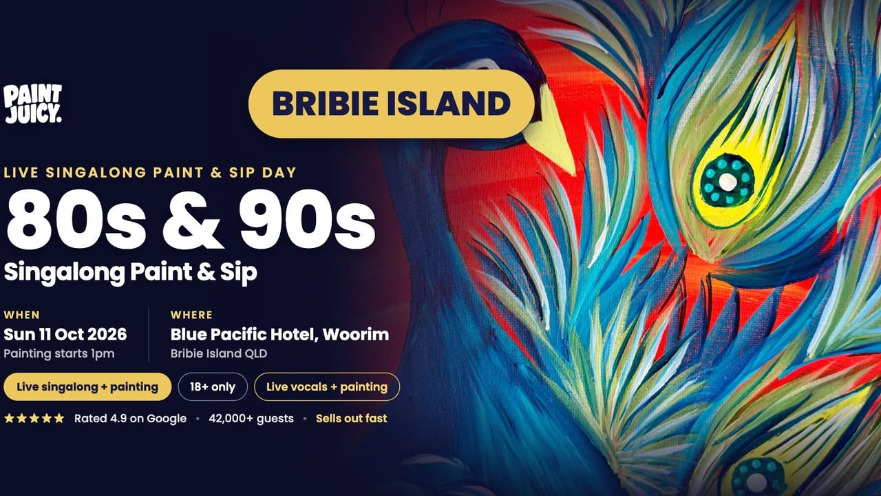 80s & 90s Singalong Paint and Sip Bribie Island x Paint Juicy