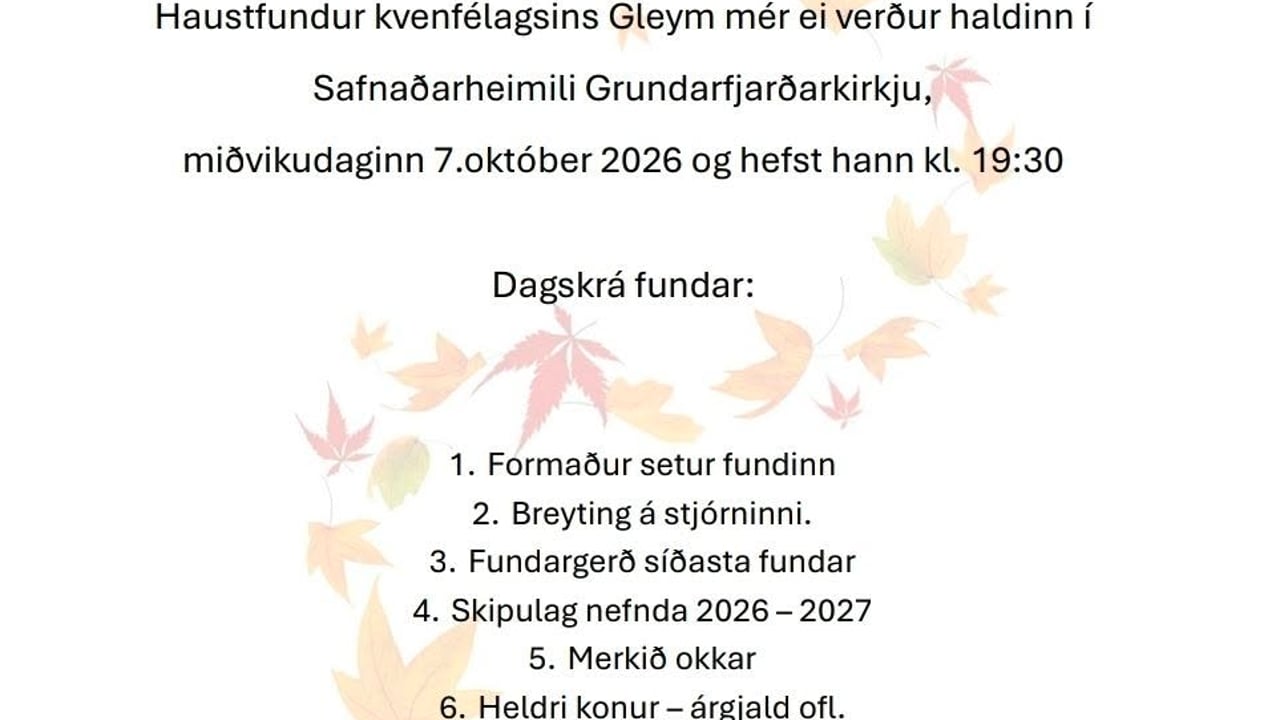 Haustfundur Gleym mér ei