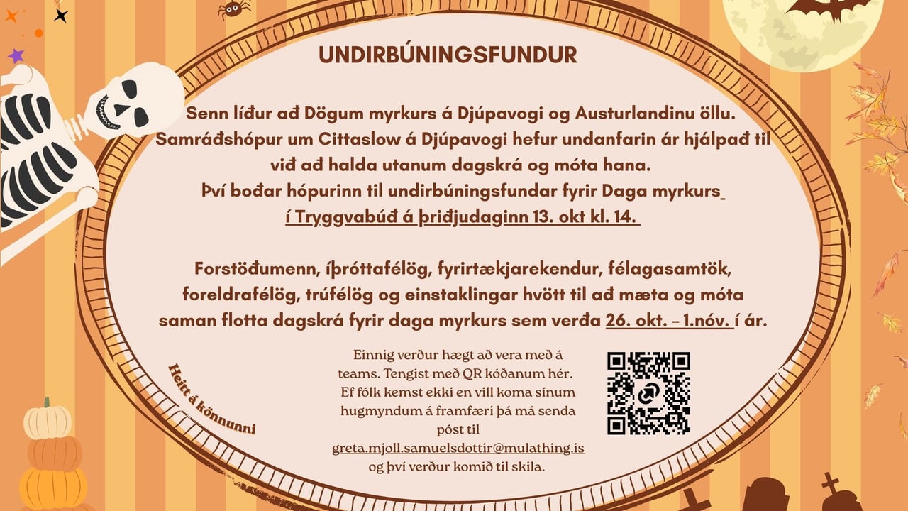 Undirbúningsfundur Dagar myrkurs