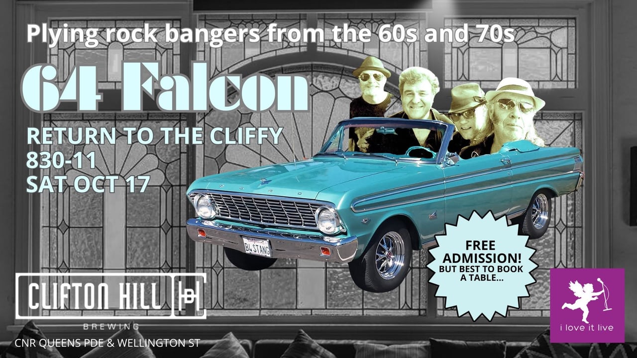 Guitar rockers 64 FALCON return to the Cliffy!