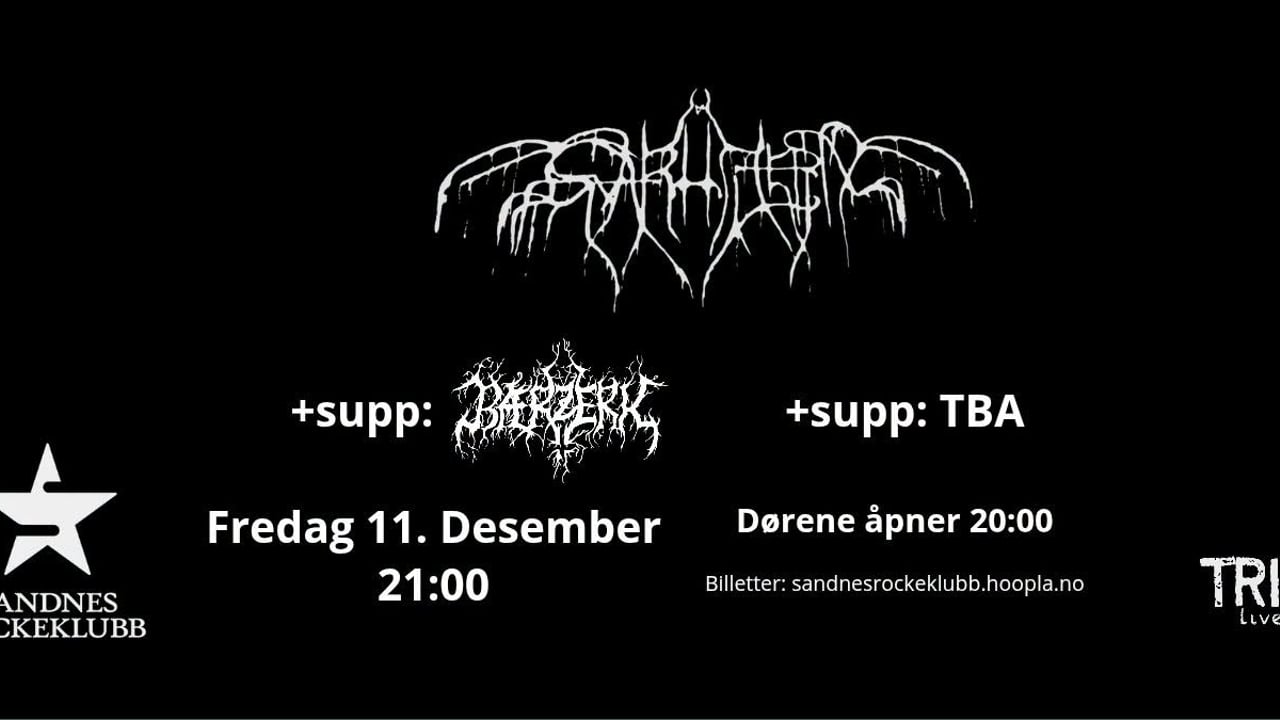 Svarttjern +supp: Bærzerk + supp: Stryknin | Sandnes Rockeklubb